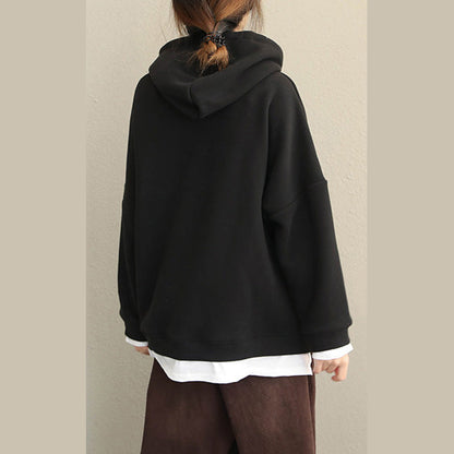 Damen 2018 Neue Casual Thicken Brushed Fleece Loose Tops Q1912