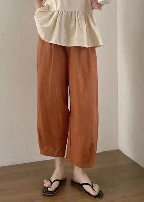 Women Apricot Oversized Linen Two Piece Set Women Clothing Summer