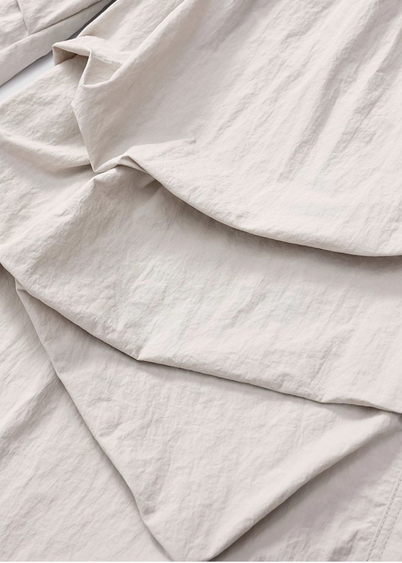 Women Apricot Oversized Wrinkled Spandex Wide leg Pants Spring