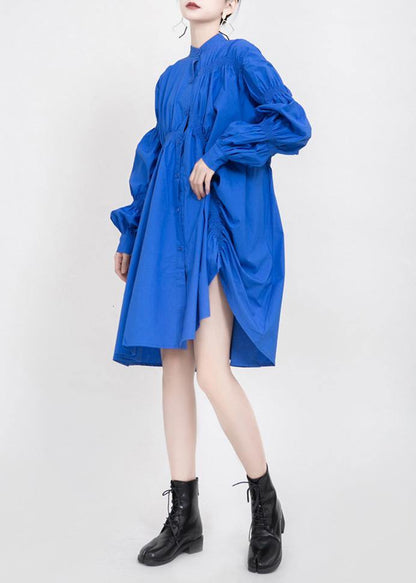 Women Asymmetrical Pleated Big Size Dress Spring - SooLinen