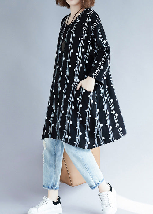 Frauen Batwing Ärmel leinen kleidung 2019 Ausschnitt schwarz lose Kleider Sommer