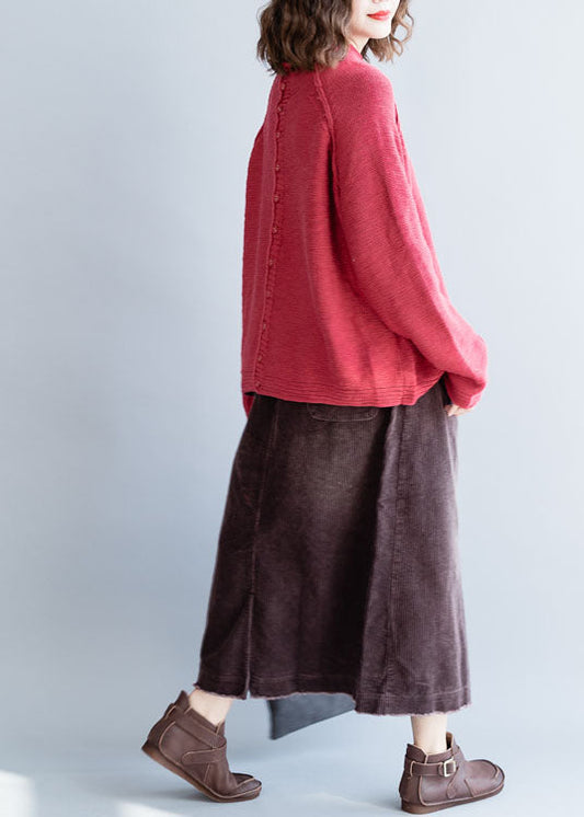 Frauen Beige Solide Taste Woll Stricken Pullover Frühling