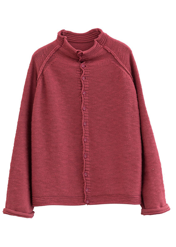 Frauen Beige Solide Taste Woll Stricken Pullover Frühling