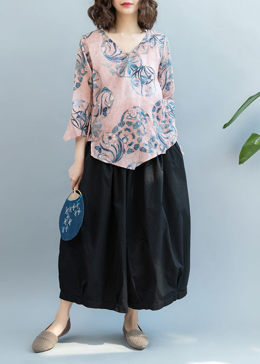 Frauen Schwarz Cinched Taschen Baumwolle laterne Hosen Frühling