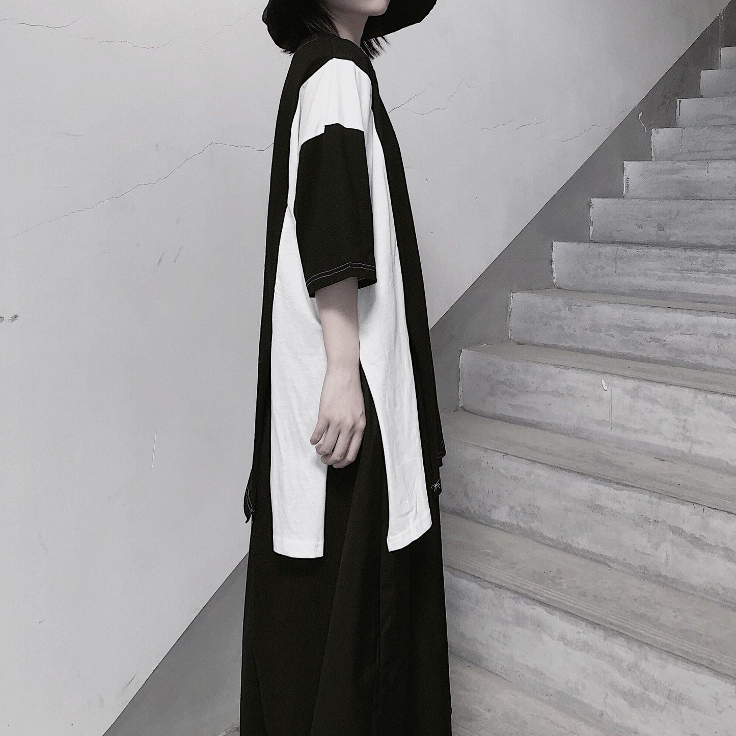 Women Black Clothes O Neck Patchwork Art Spring Blouses - SooLinen