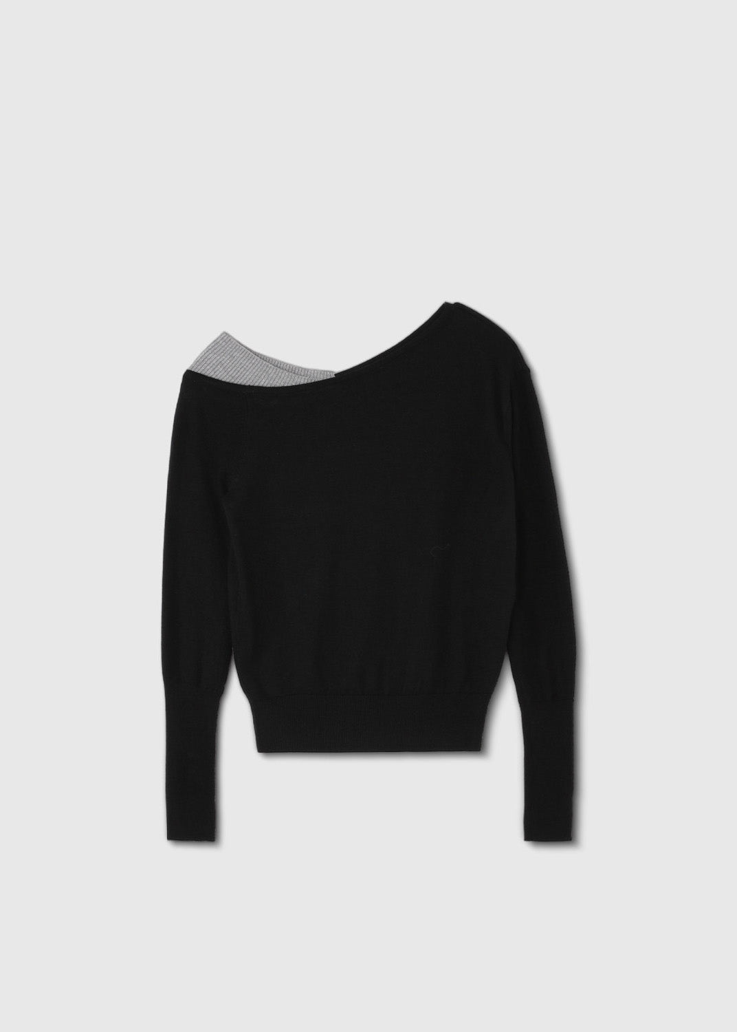 Women Black Cold Shoulder Patchwork Knit Sweaters Spring