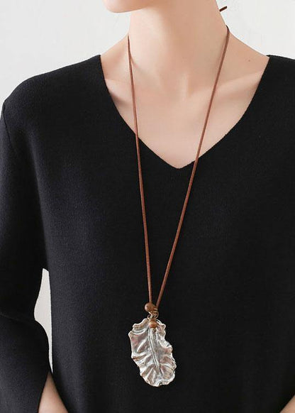 Women Black Long Sleeve Fall Slim fit Knit Dress - SooLinen