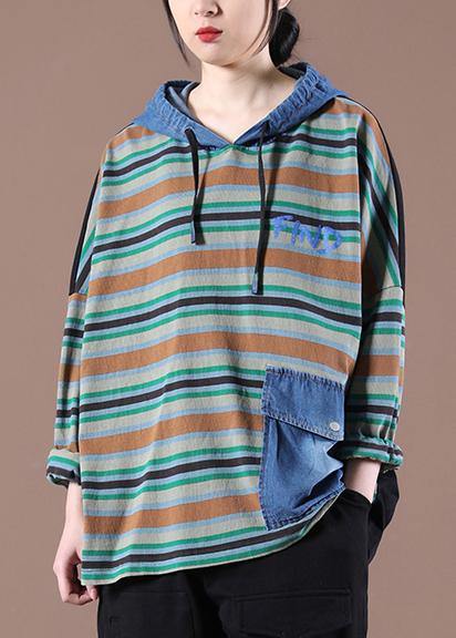 Women Black On The Back Unique Hooded  Fine Autumn Tops - SooLinen