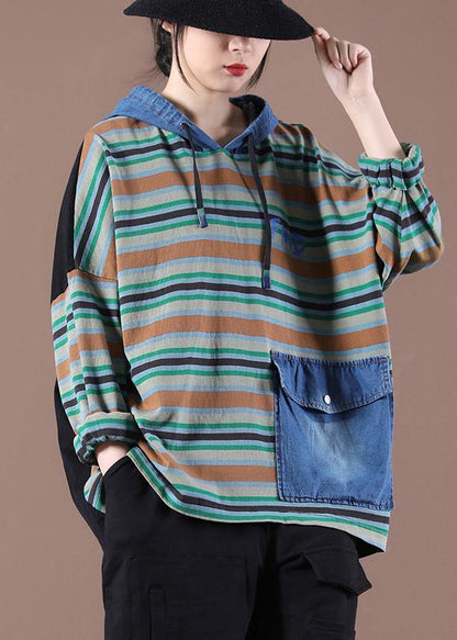 Women Black On The Back Unique Hooded  Fine Autumn Tops - SooLinen