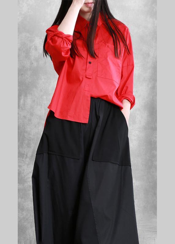 Women Black Peter Pan Collar Button Cotton Shirt Summer - SooLinen