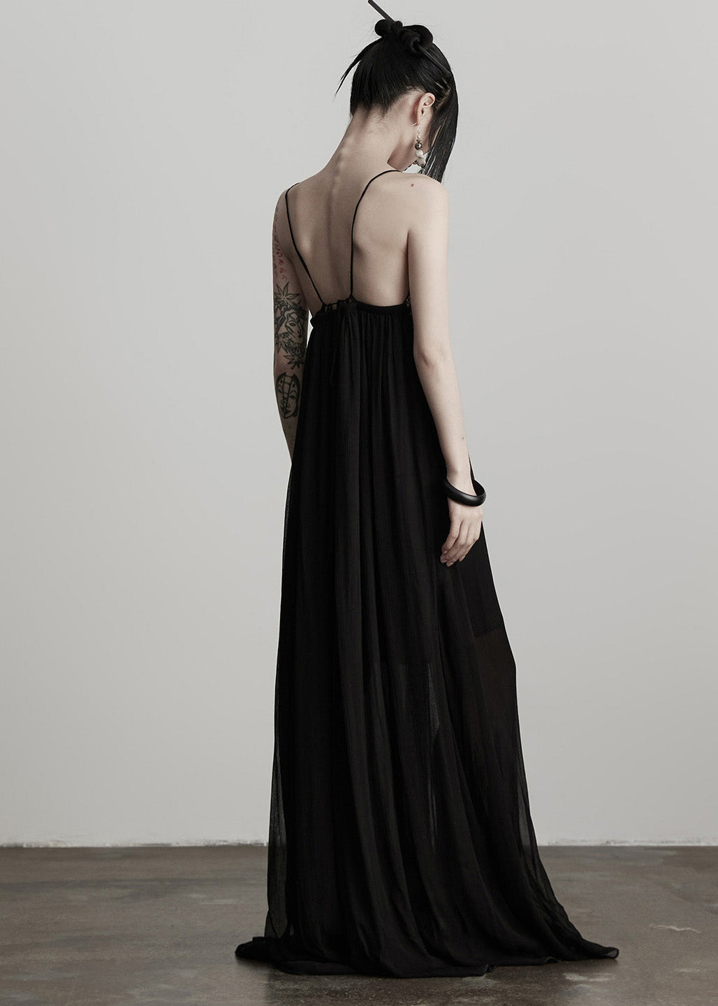 Schwarzes Tunika-Kleid mit Patchwork-Spitze für Damen, Sommerkleid