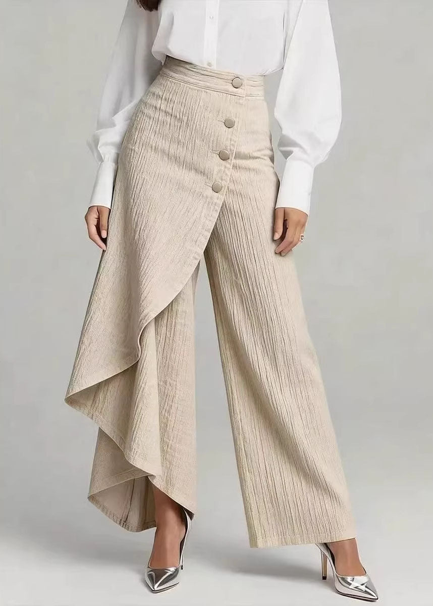 Women Blue Asymmetrical Patchwork Denim Pants Spring