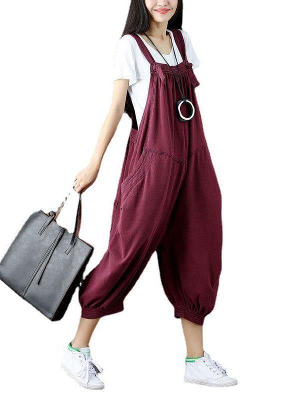 Women Blue Pockets Button Fall Casual Cotton Romper - SooLinen