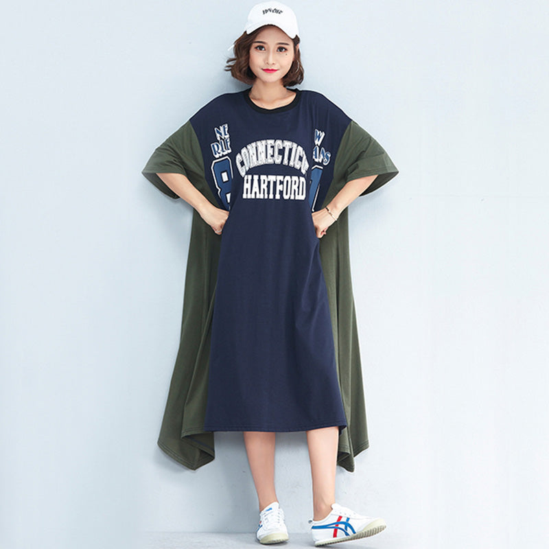 Lässige, lockere Patchwork-Baumwollkleider für Damen