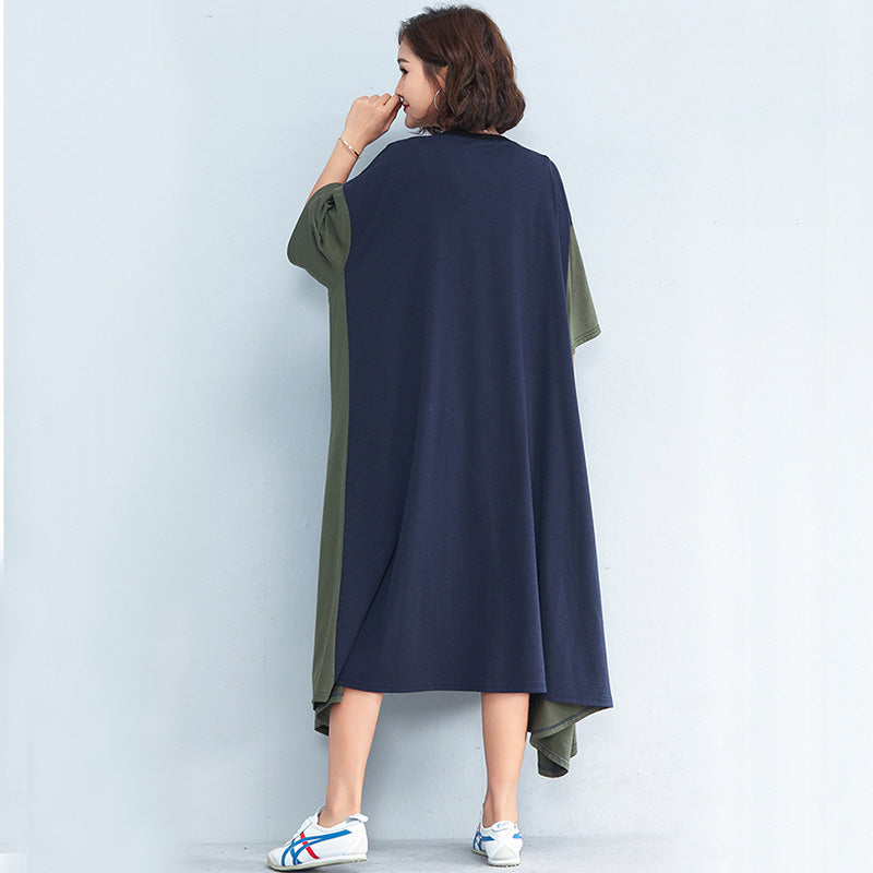 Lässige, lockere Patchwork-Baumwollkleider für Damen