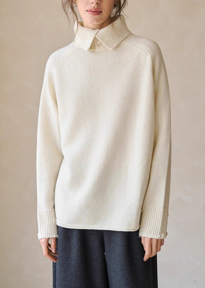 Damen Anthrazitgraue, warme Strickblusen mit Stehkragen für den Winter