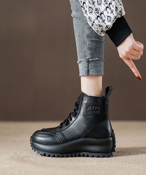 Damen-Schnürstiefel aus schokoladenbraunem Rindsleder