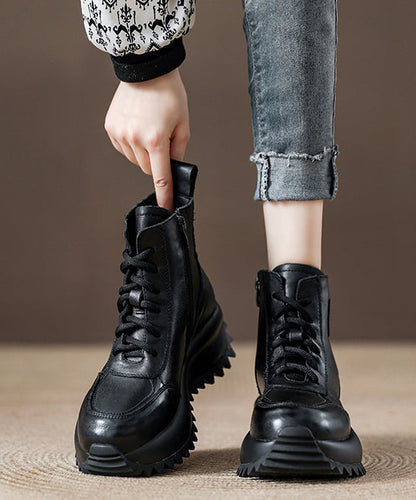 Damen-Schnürstiefel aus schokoladenbraunem Rindsleder