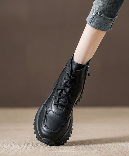 Damen-Schnürstiefel aus schokoladenbraunem Rindsleder