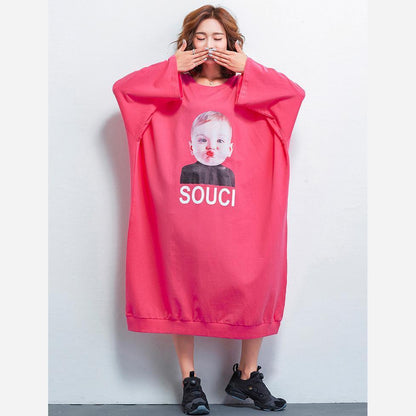 Damenbekleidung Lässige, lockere Kleider mit modischem Print