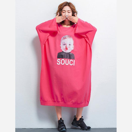 Damenbekleidung Lässige, lockere Kleider mit modischem Print