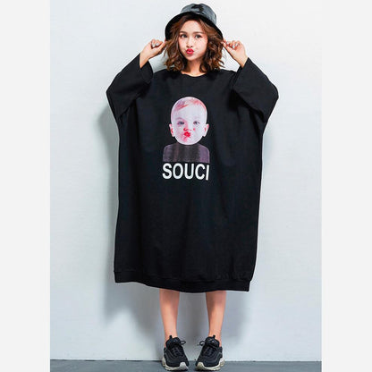 Damenbekleidung Lässige, lockere Kleider mit modischem Print