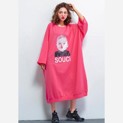 Damenbekleidung Lässige, lockere Kleider mit modischem Print