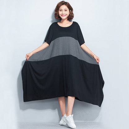 Damen Kleidung Mode Gestreifte Sommer Lange Hemdkleider