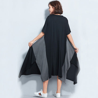 Damen Kleidung Mode Gestreifte Sommer Lange Hemdkleider