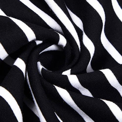 Damenbekleidung Lockeres, lässiges, gestreiftes Baumwollkleid