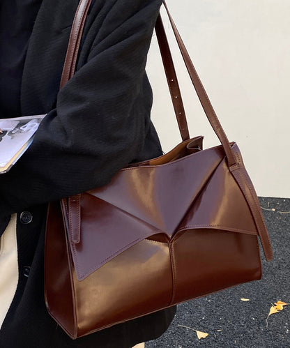 Women Coffee Large Capacity Faux Leather Shoulder Bag