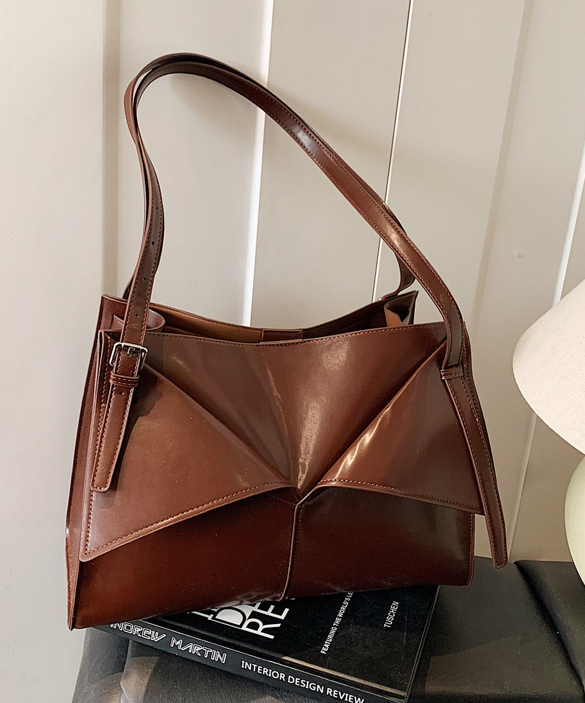 Women Coffee Large Capacity Faux Leather Shoulder Bag