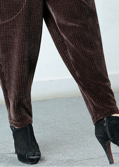 Frauen Schokolade Taschen Patchwork Gerade Winterhose