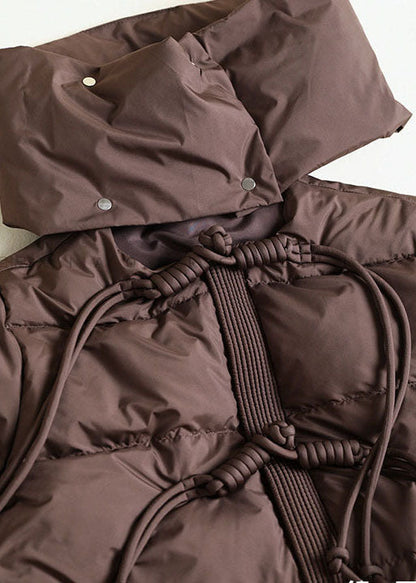 Frauen Schokolade Schal Kragen Übergroßen Quaste Ente Unten Unten Mäntel Winter