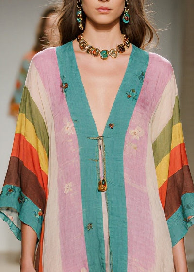 Women Colorblock Oversized Print Cotton Vacation Dresses Summer