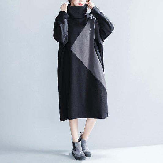 Lässige, lockere Kleider aus Baumwolle für Damen in Blockfarben