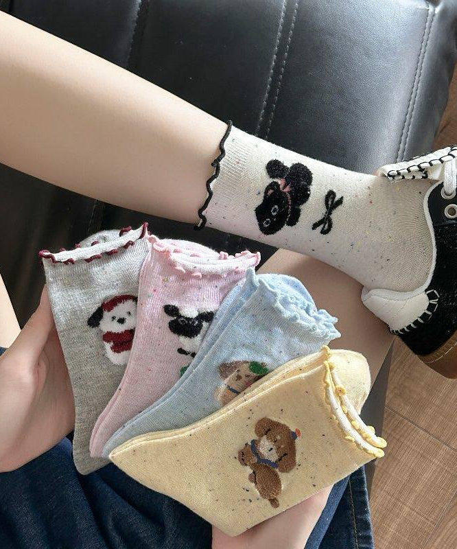 Women Cute Cartoon Mushroom Edge Mid Calf Socks