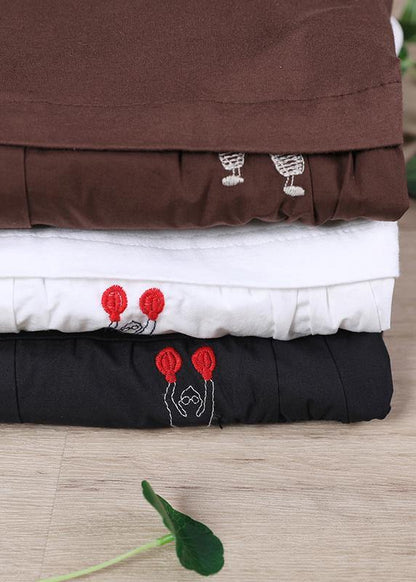 Women Embroidery Spring Chic Tunic White Top - SooLinen