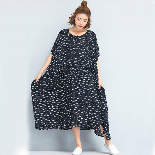 Damenmode Print Baumwolle Leinen Freizeitkleider