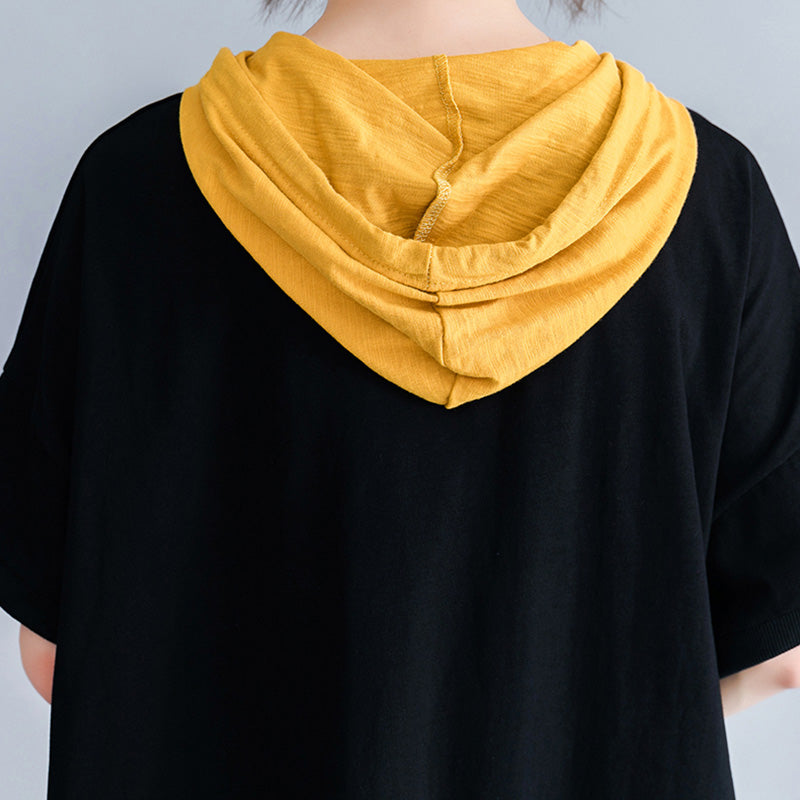 Damenmode Print Tops Casual Tees Kapuzenshirt Lose T-Shirt