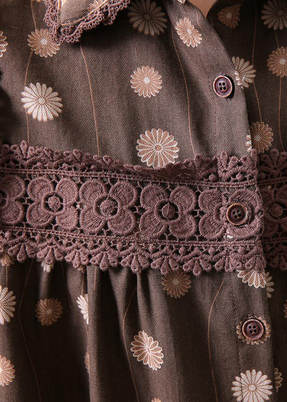 Damen Midikleid mit Blumenmuster