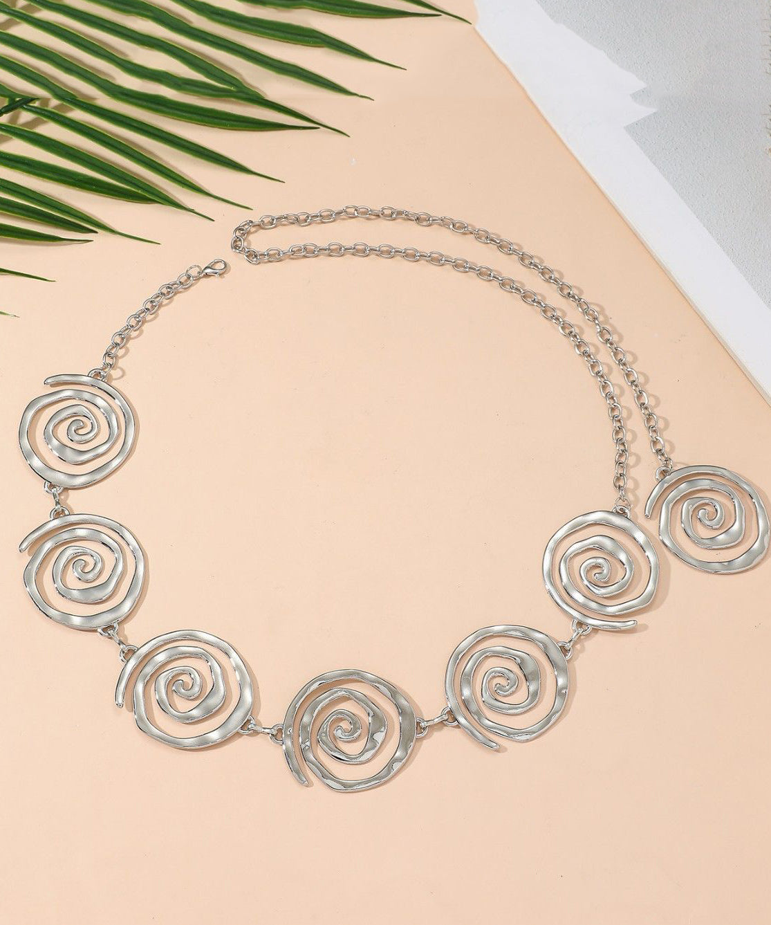 Women Gold Metal Spiral Blade Body Chain