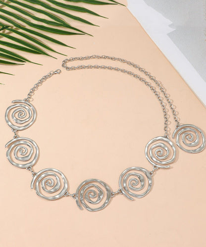 Women Gold Metal Spiral Blade Body Chain