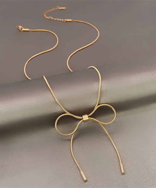 Damen Gold Sterling Silber Overgilt Bow Princess Halskette