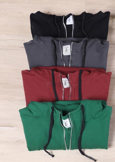 Women Green Art Drawstring Autumn Tops - SooLinen