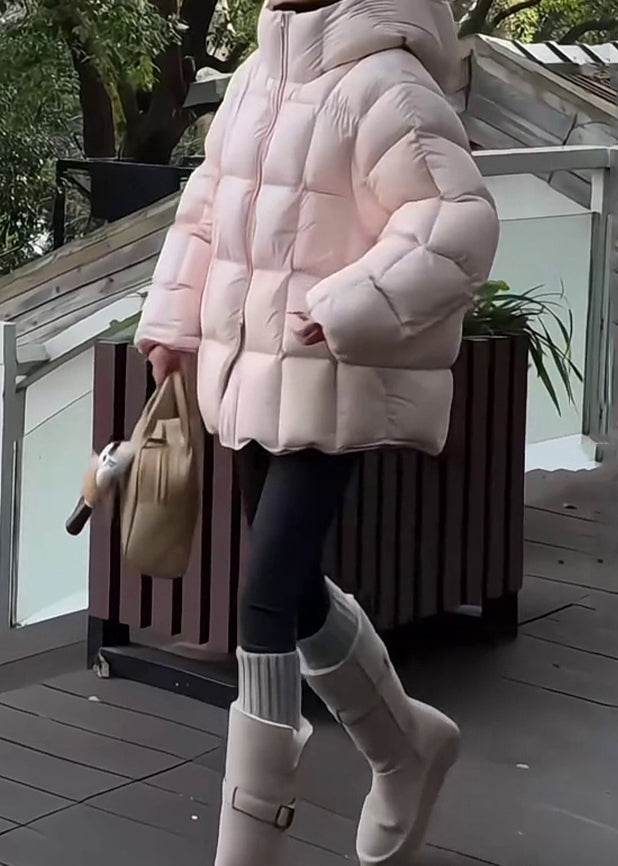 Abrigo de plumón de pato con capucha y cremallera para mujer, color verde, para invierno