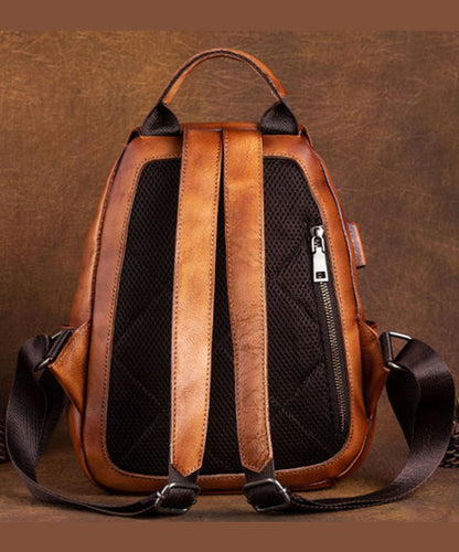 Damen Rucksack aus Kalbsleder mit grünem Aufdruck