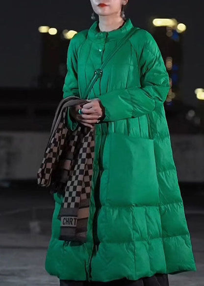 Frauen Grün Stehkragen Taschen Warme Entendaunen Canada Goose Jacke Winter