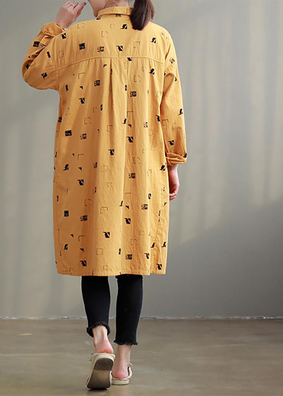 Damen Unregelmäßiges Muster Split Spring Loose Shirt