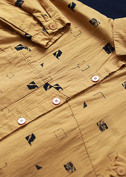 Damen Unregelmäßiges Muster Split Spring Loose Shirt